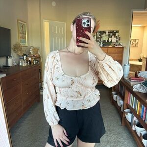 Floral Cream Women's Top